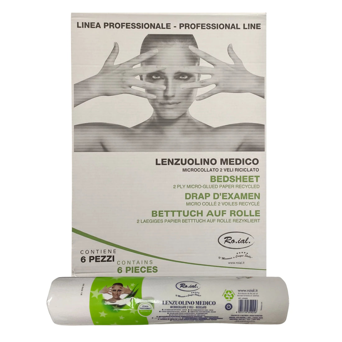 RO.IAL - ROTOLO LETTINO GREEN BIANCO CON PRETAGLIO H. 0,60